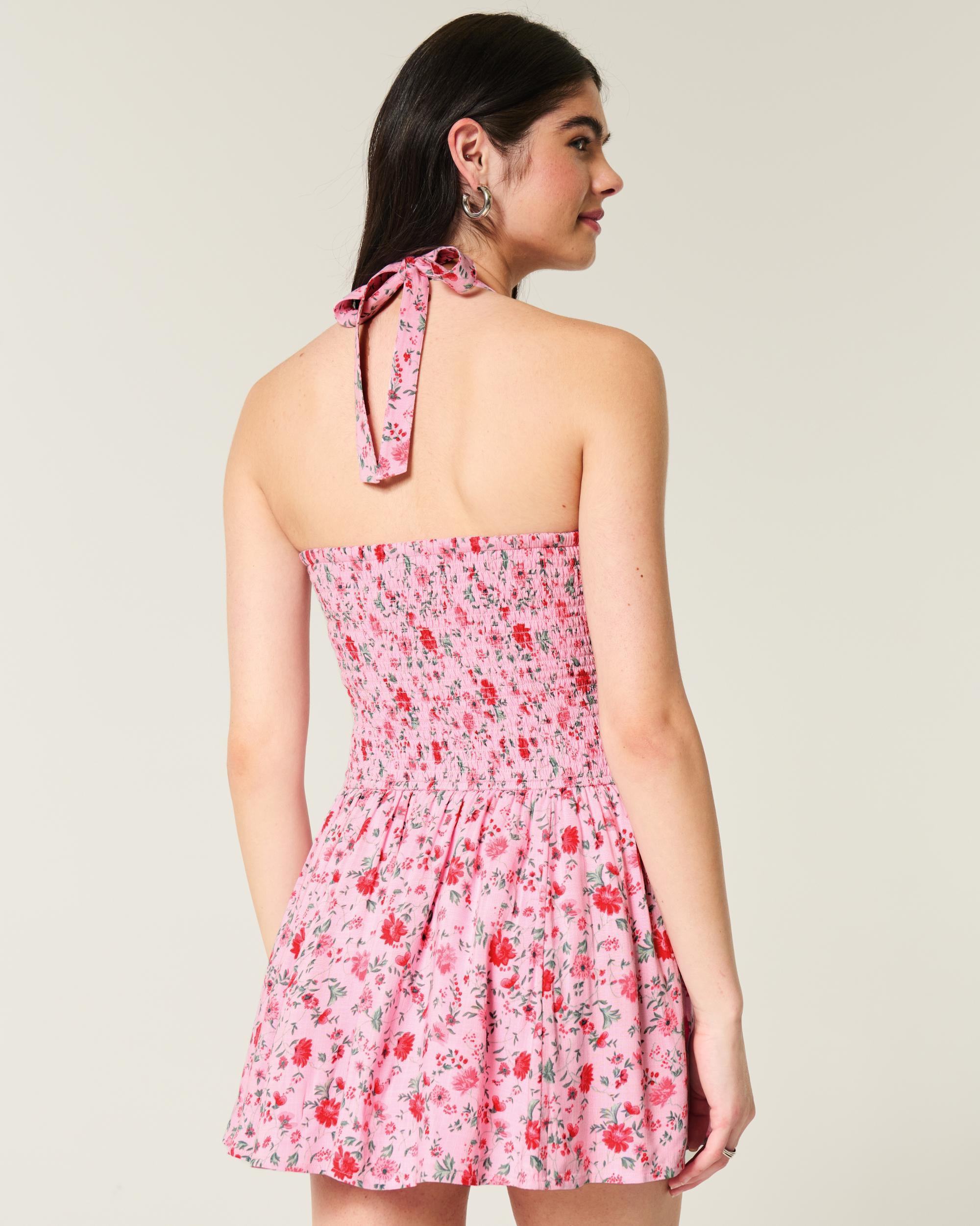 Drop Waist Halter Mini Dress Product Image