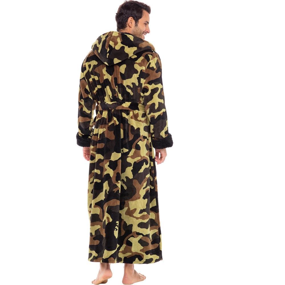 ADR Men's Robe, Warm Winter Plush Hooded Bathrobe Man, Full Length Fleece Robe Man with Hood Product Image