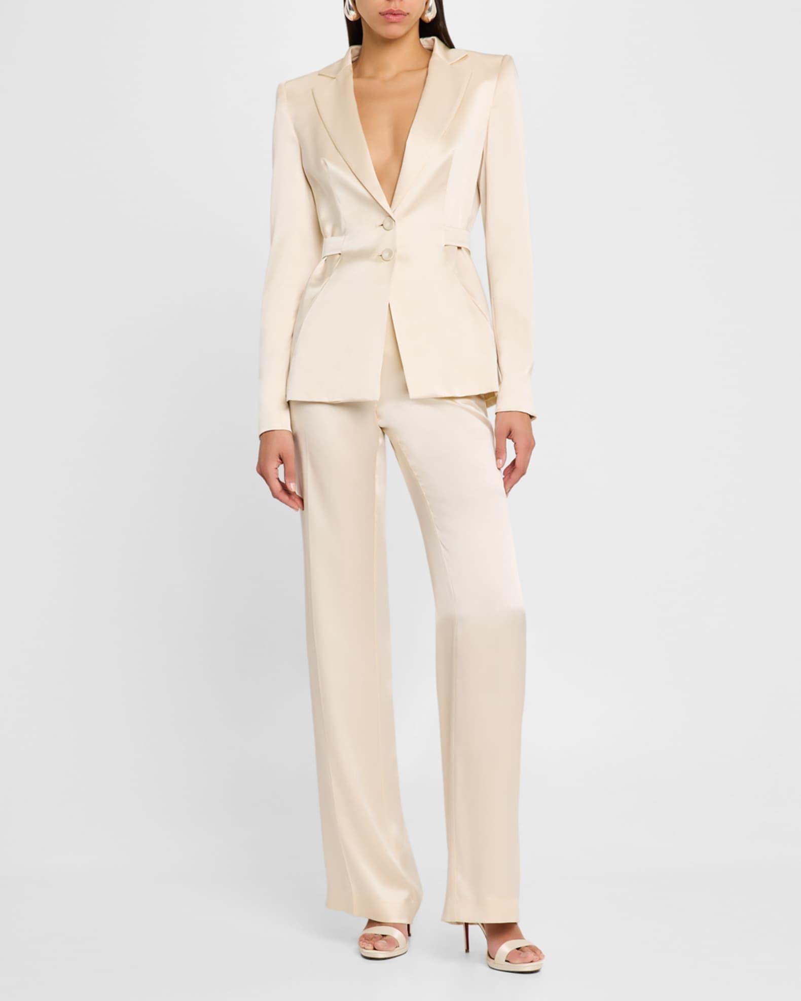 Satin Straight-Leg Trousers Product Image