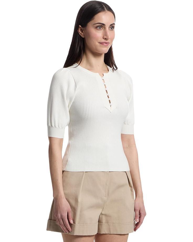 Women's Lilla P Elbow Sleeve Henley Sweater Product Image