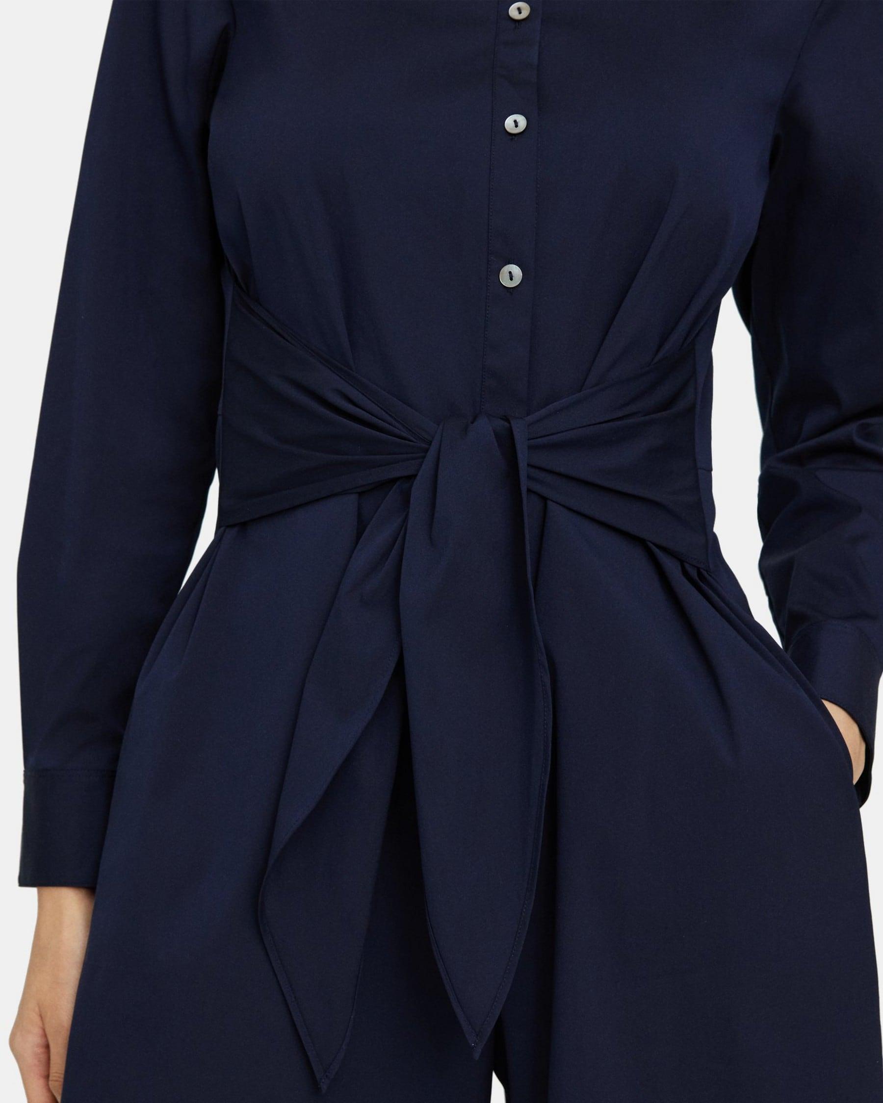 Tie Waist Romper in Stretch Cotton Product Image