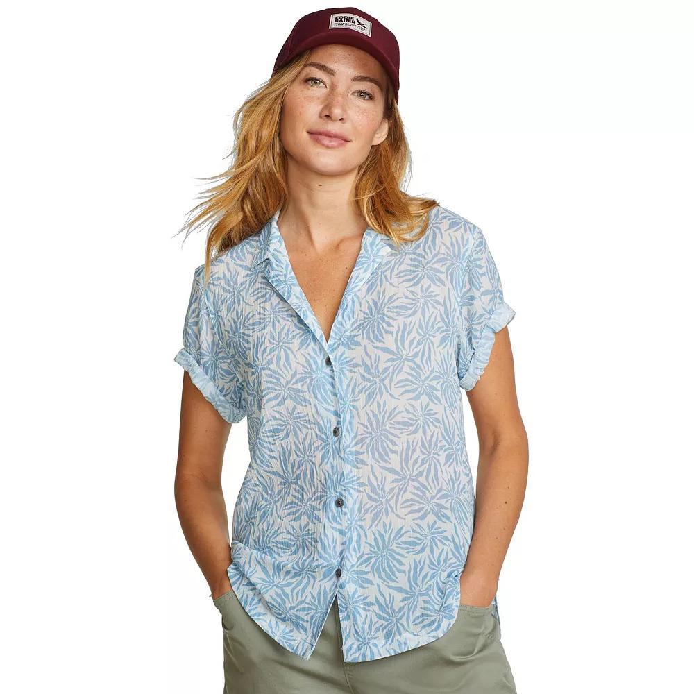 Petite Eddie Bauer Packable Camp Shirt, Women's, Size: XS Petite, Blue Fog Product Image