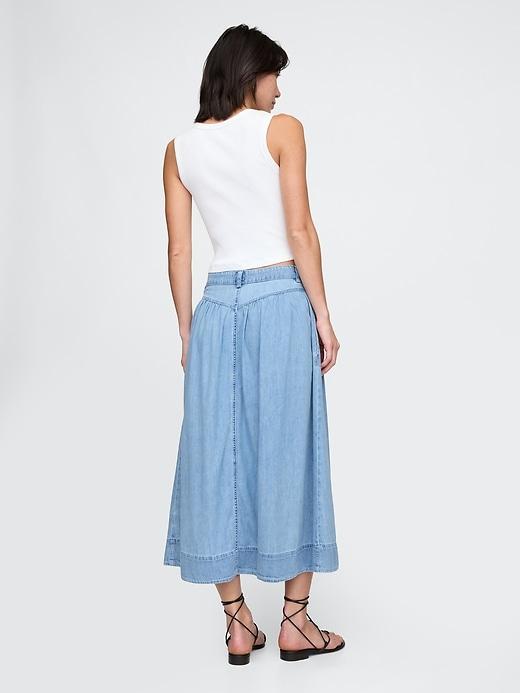 Denim Western Yoke Maxi Skirt Product Image