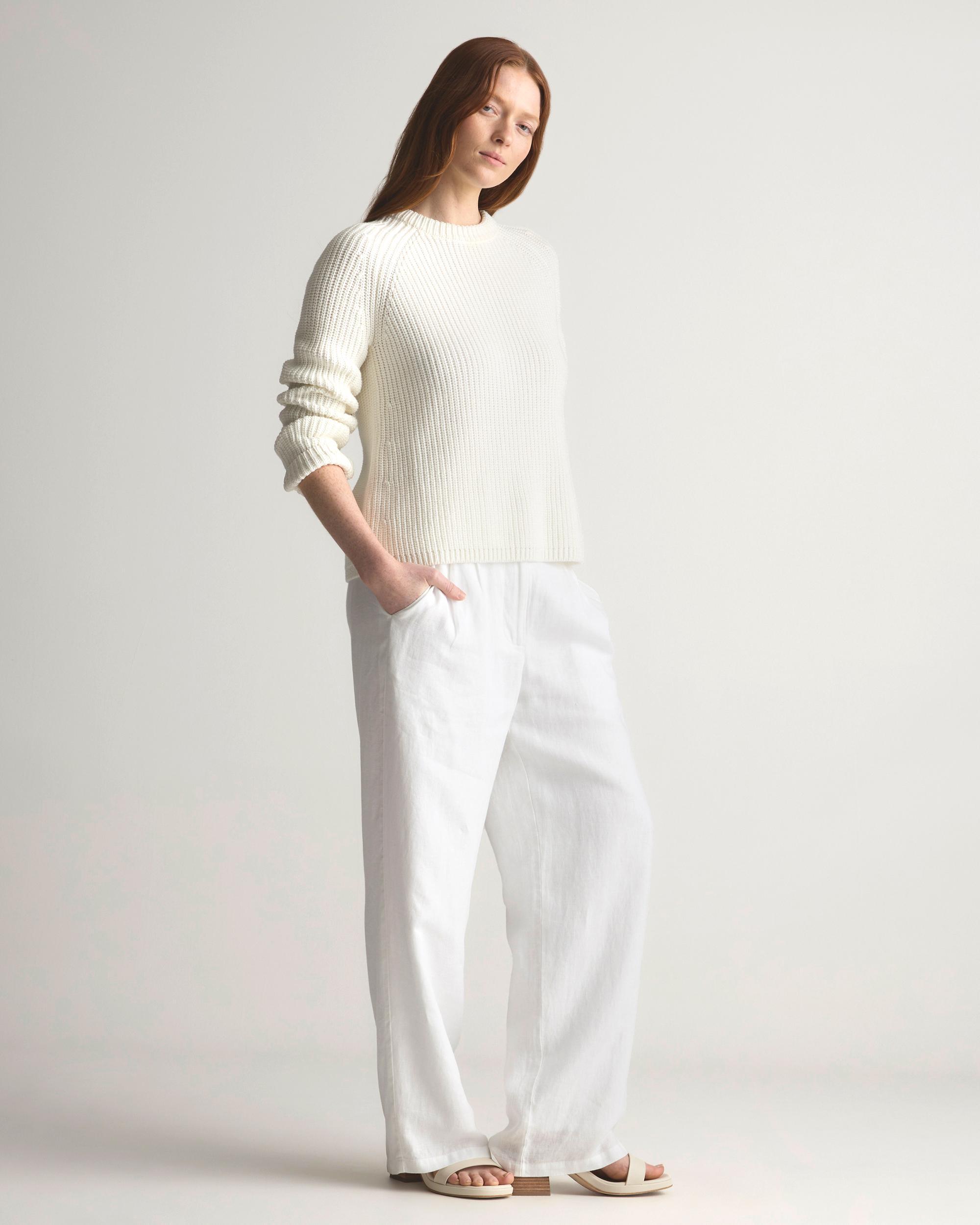 Quince | Women's Fisherman Crew Sweater Organic Cotton Product Image