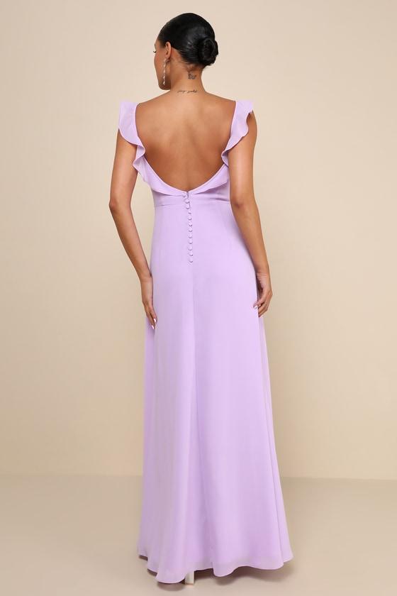 Dreamy Admiration Lilac Ruffled Maxi Dress Product Image