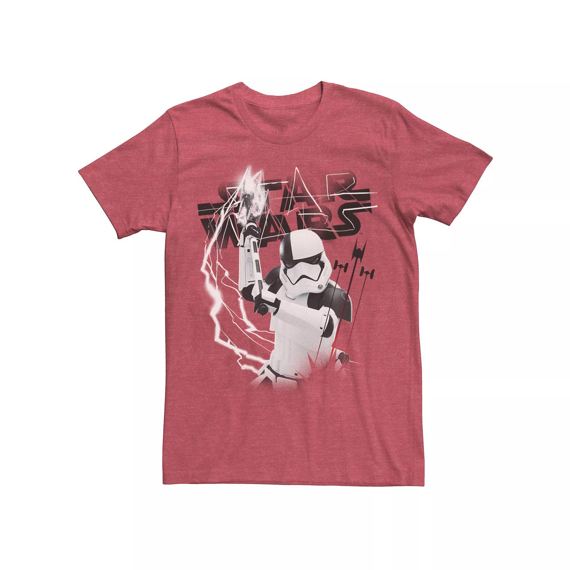 Men's Star Wars Last Jedi Stormtrooper Electrical Logo Tee, Size: 3XL, Red Product Image