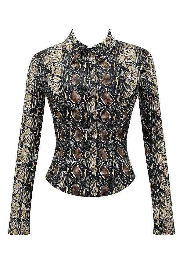 Vani Snake Print Fitted Jacket Product Image