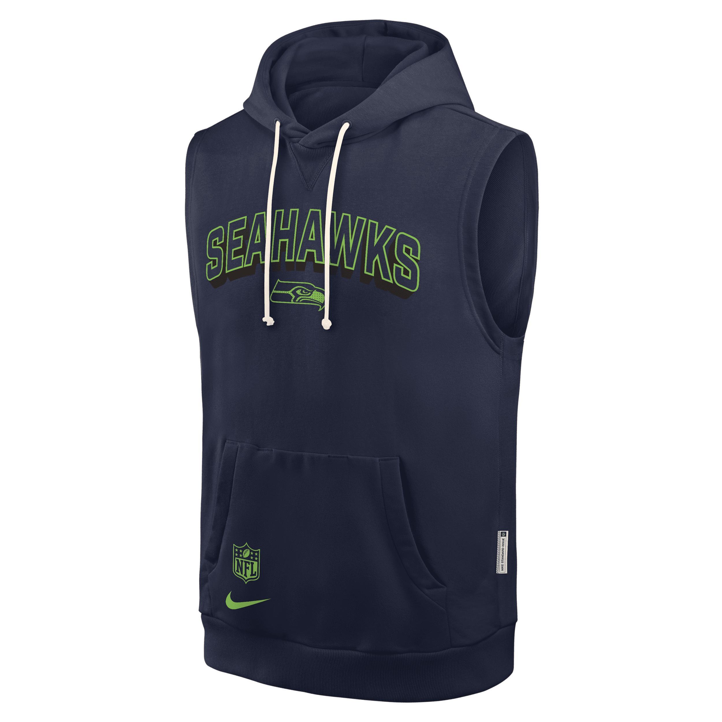 Seattle Seahawks Sideline Nike Men's Dri-FIT NFL Sleeveless Pullover Hoodie Product Image