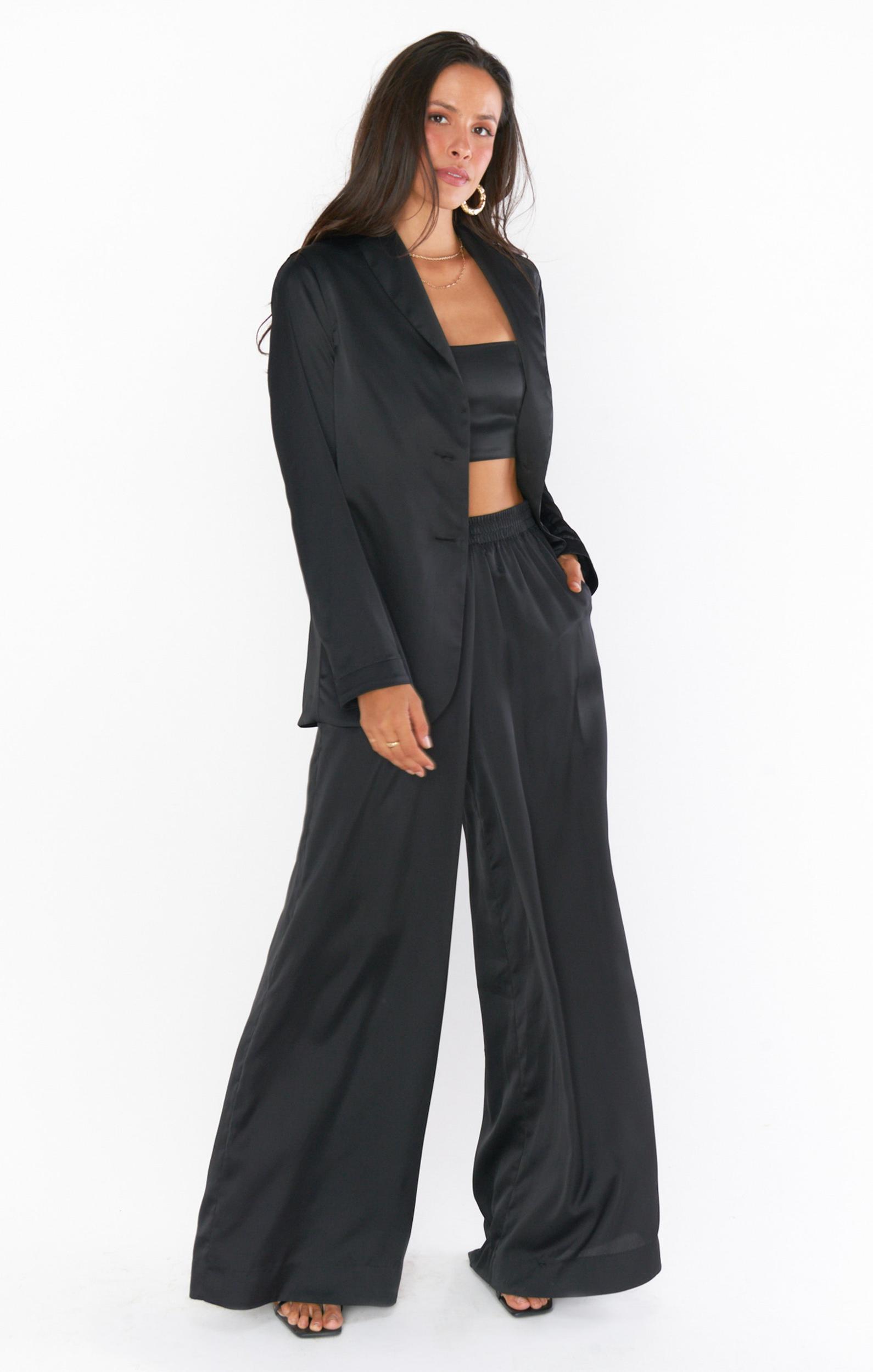Felix Blazer ~ Black Luxe Satin Product Image