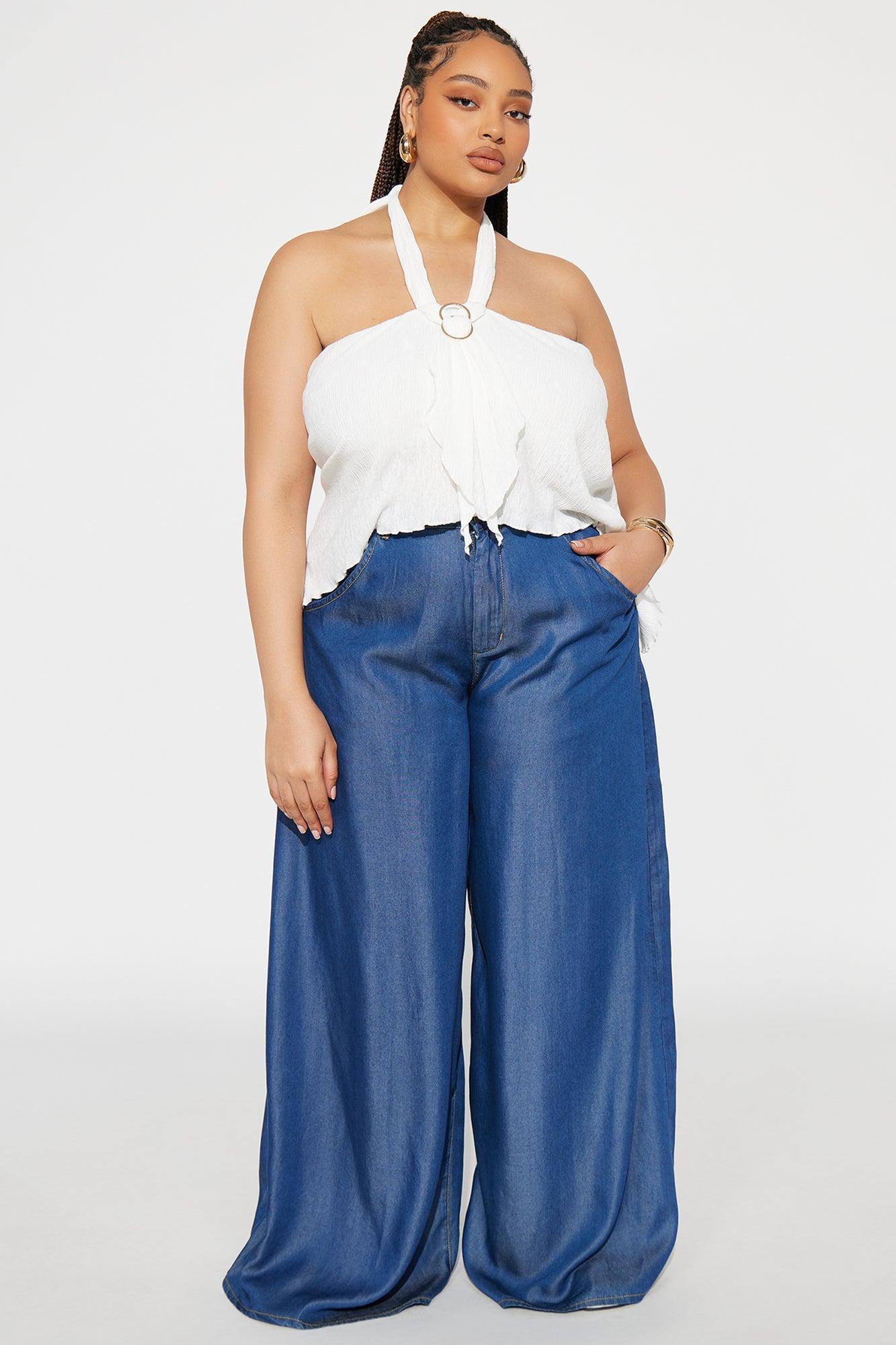 Claire Wide Leg Pant - Dark Wash Female Product Image