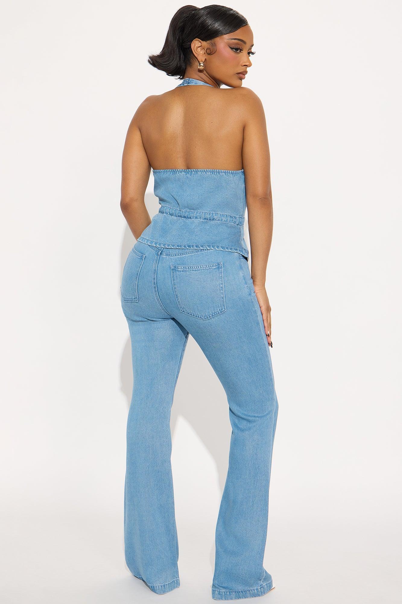 Jolene Flare Pant Set - Medium Wash Product Image