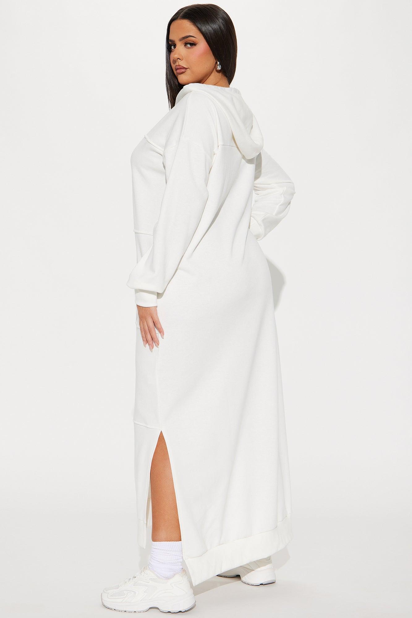 Kaya Sweatshirt Maxi Dress - White Product Image
