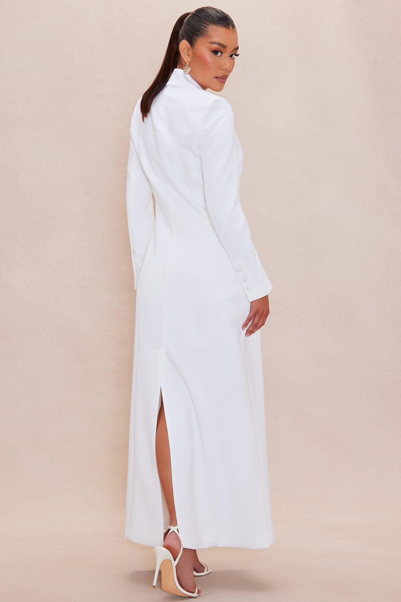 Margo Maxi Blazer Short Suit Set - White Product Image