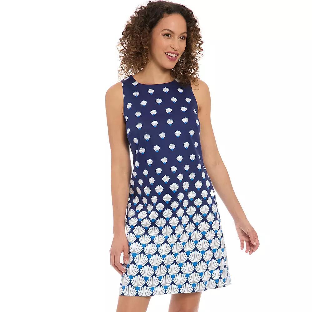Women's London Times Sleeveless Shift Mini Dress, Size: 16, Navy White Product Image