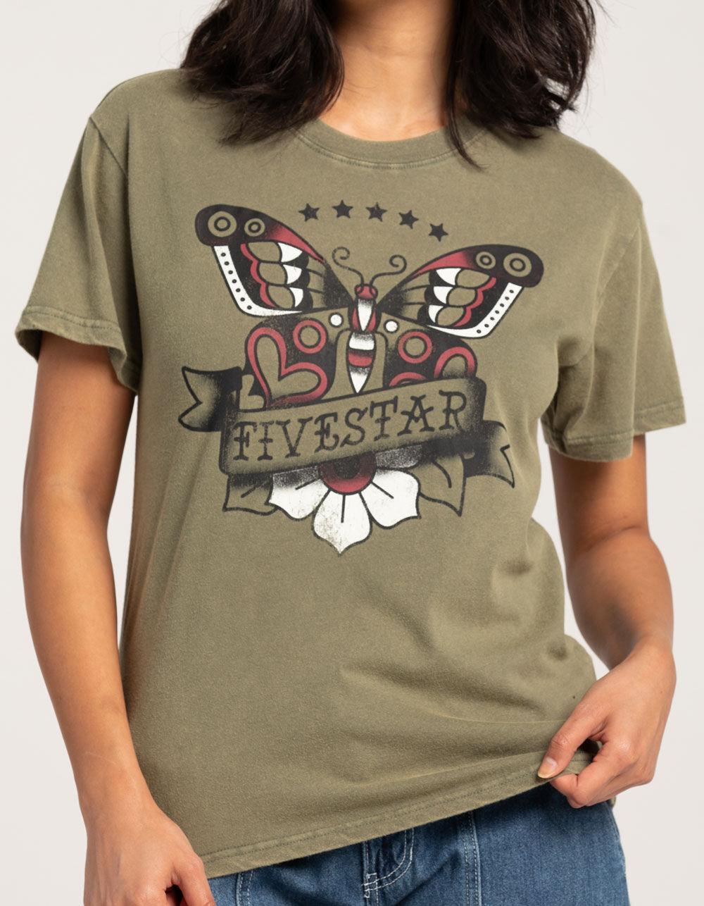 FIVESTAR GENERAL CO. Butterfly Womens Boyfriend Tee - OLIVE Product Image