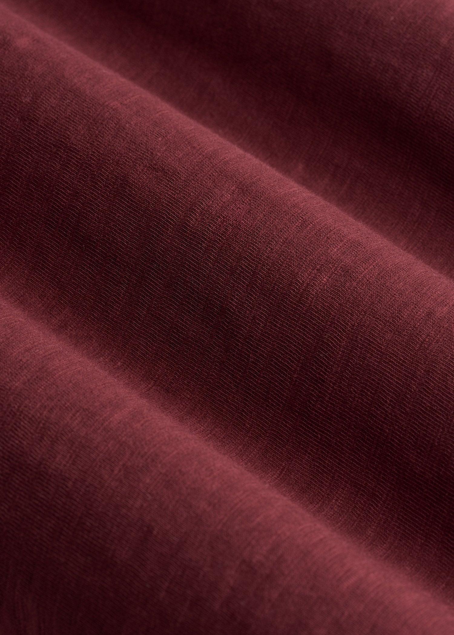 Men's Tall Three Button Long Sleeve Slub Henley in Red Ochre Product Image