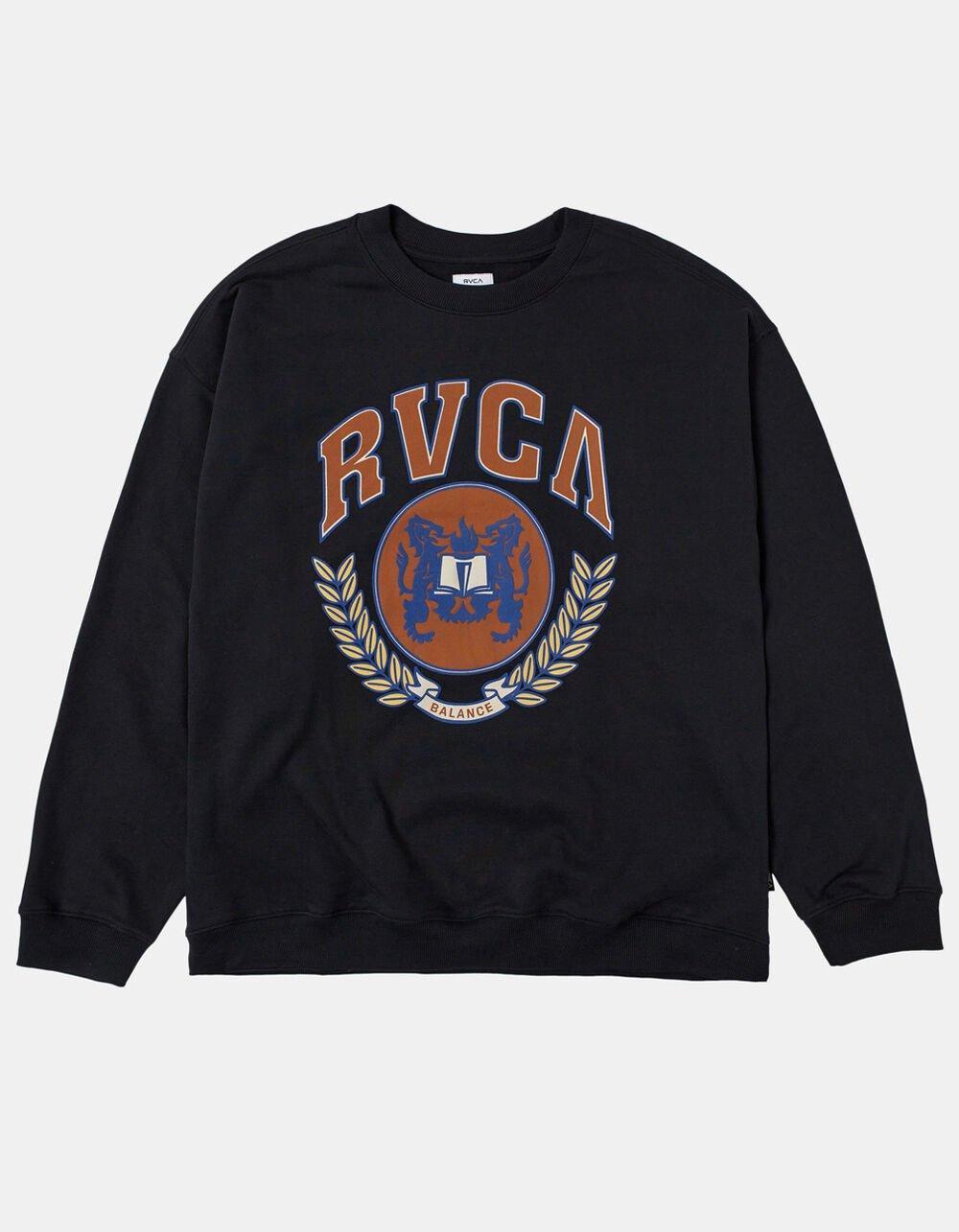 RVCA Letterman Womens Crewneck Sweatshirt - BLACK Product Image