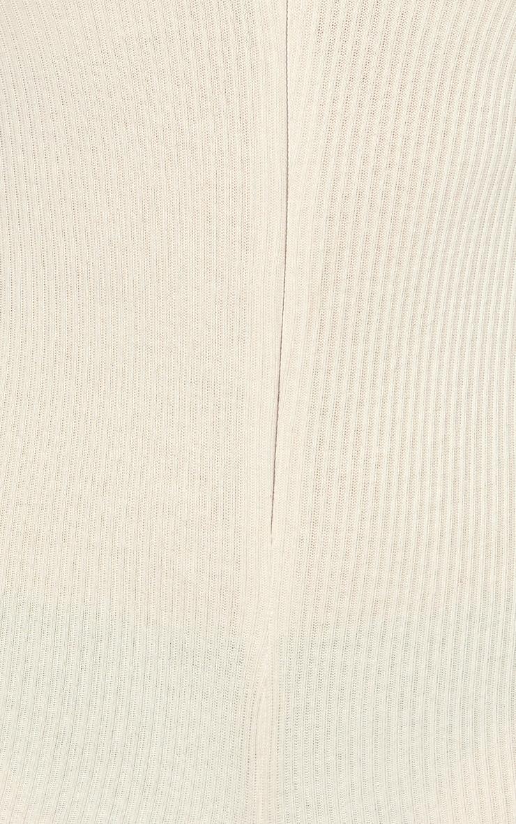 Cream Ribbed Jersey Zip Up Collar Romper Product Image