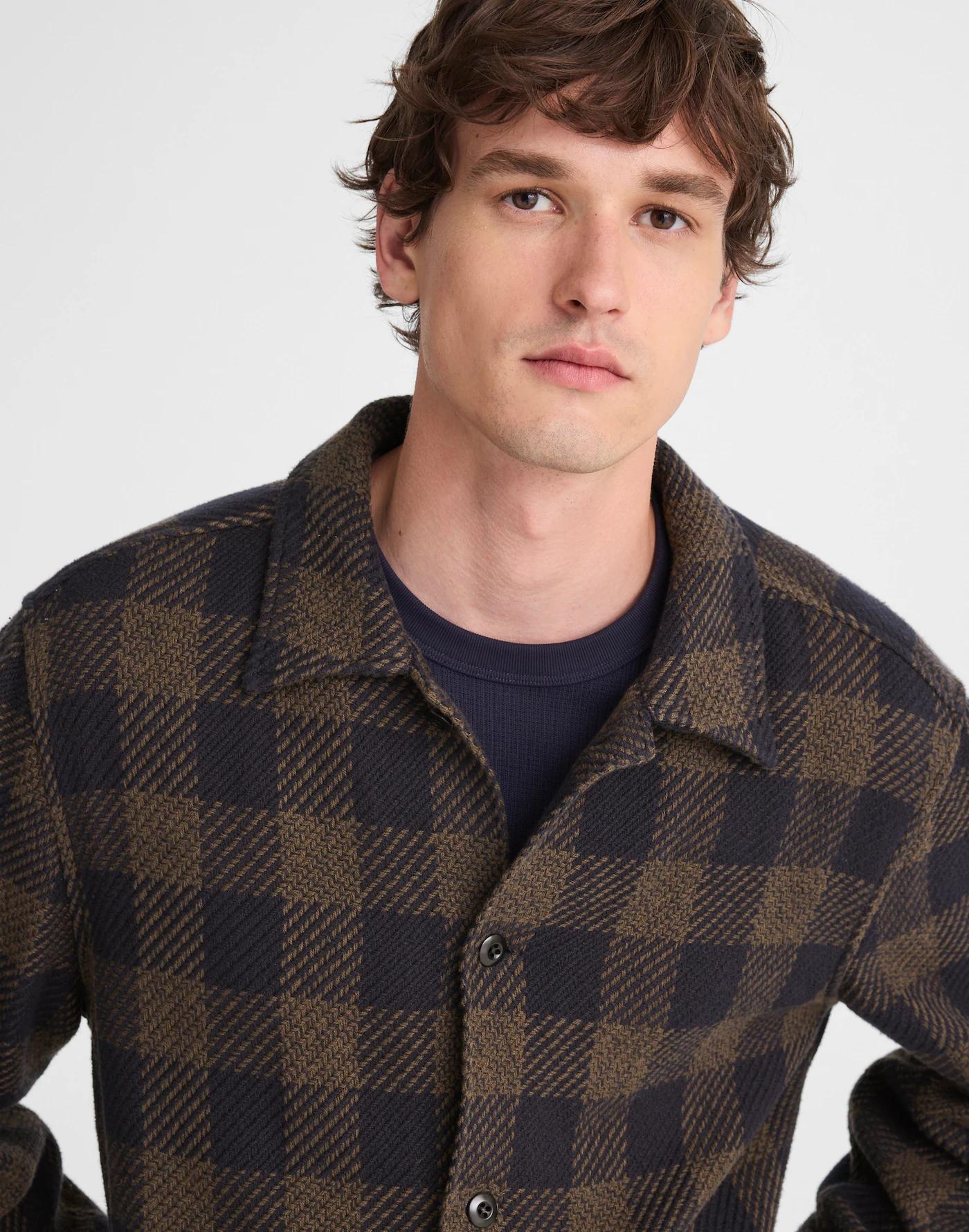 Twill Shirt-Jacket in Broken Plaid Product Image