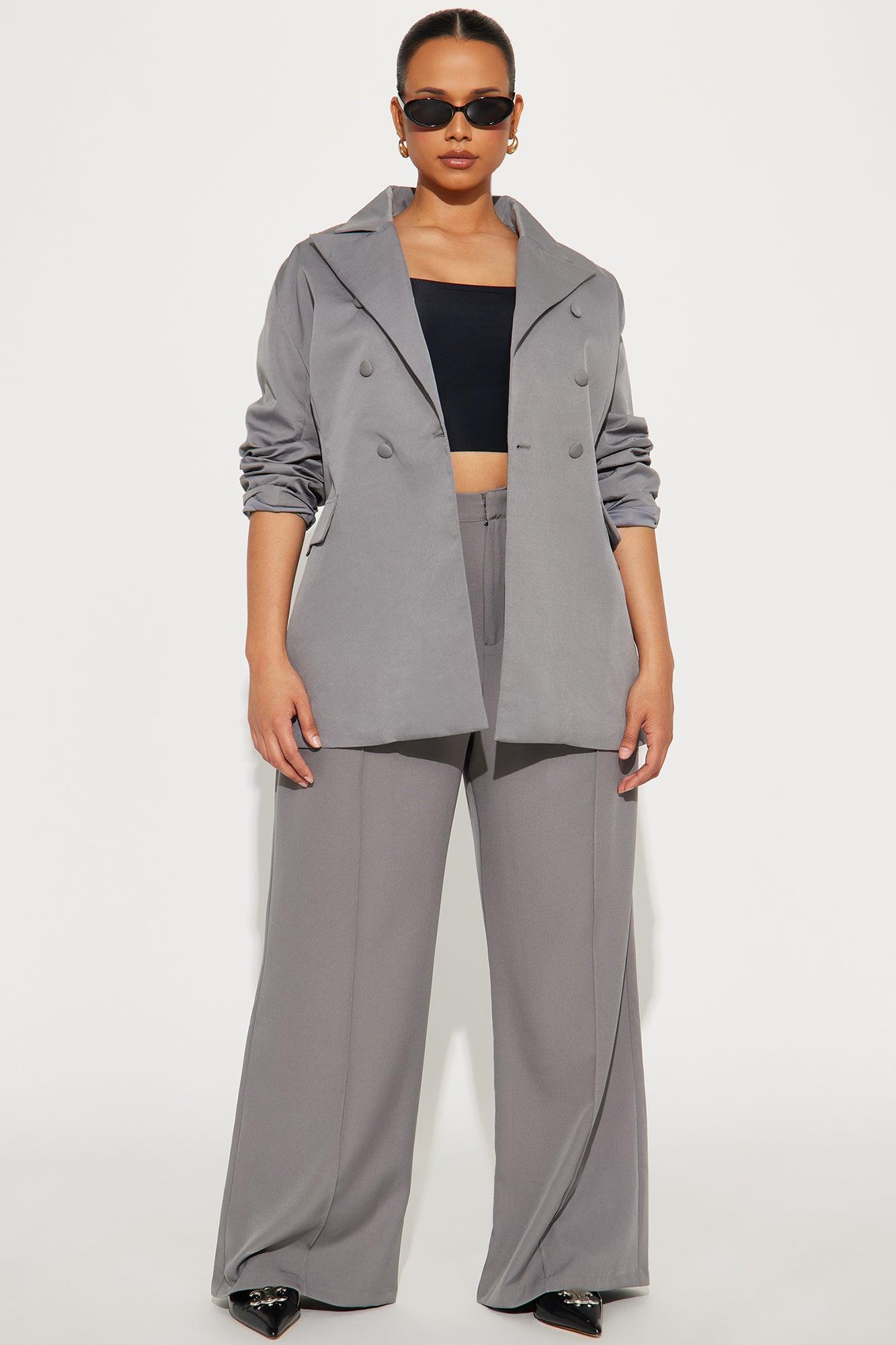 Office Behavior Wide Leg Trouser - Charcoal Product Image