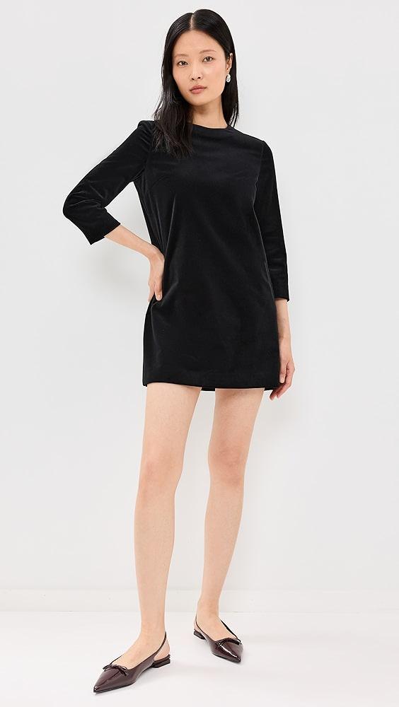 Theory Velvet Quarter Sleeve Dress | Shopbop Product Image
