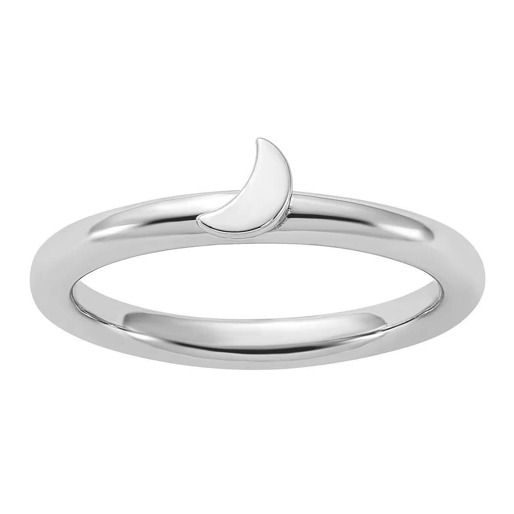 Stacks & Stones Sterling Silver Stackable Moon Ring, Women's, Size: 7 Product Image