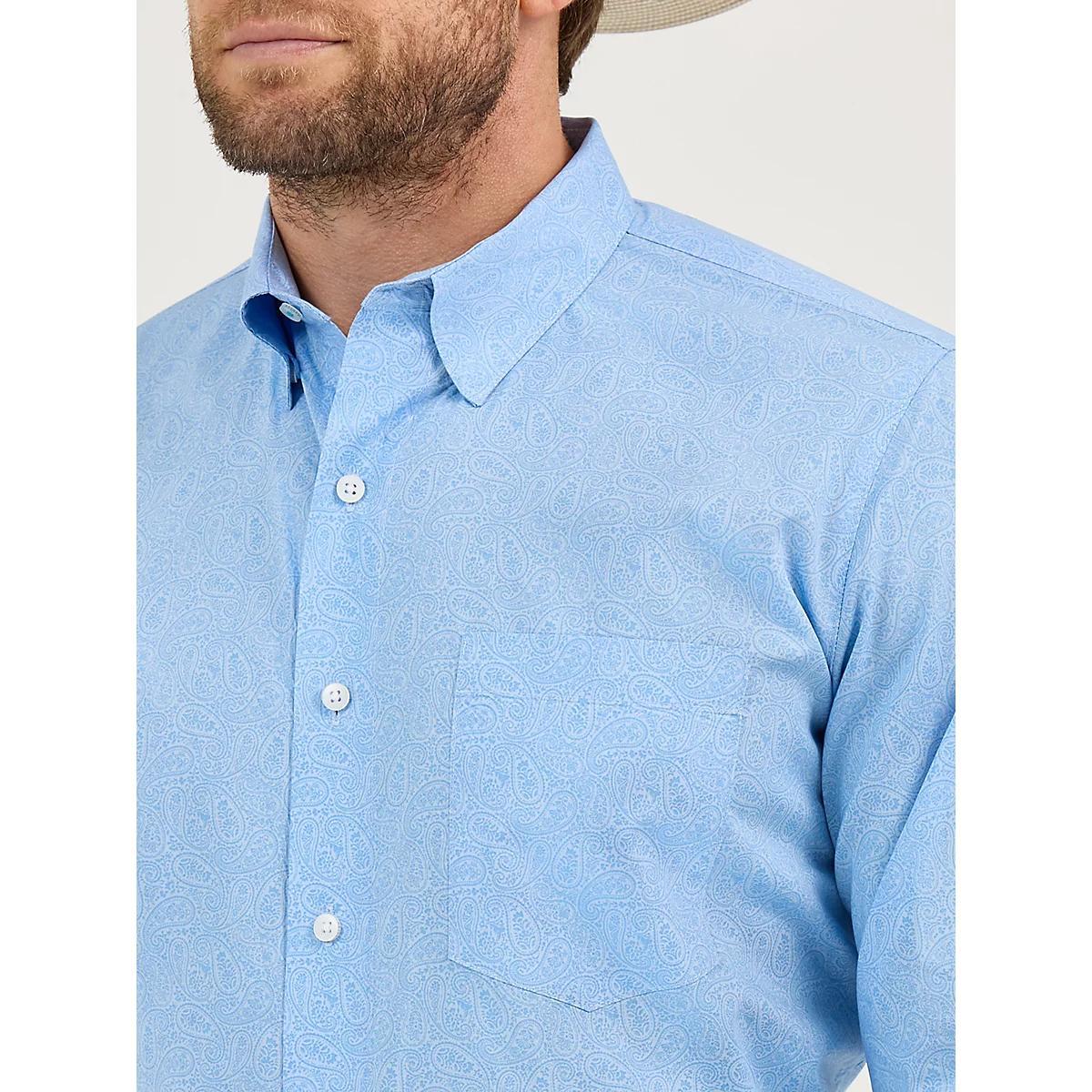 Men's Cody Johnson One Pocket Button Down Shirt in Gray Contrast Product Image