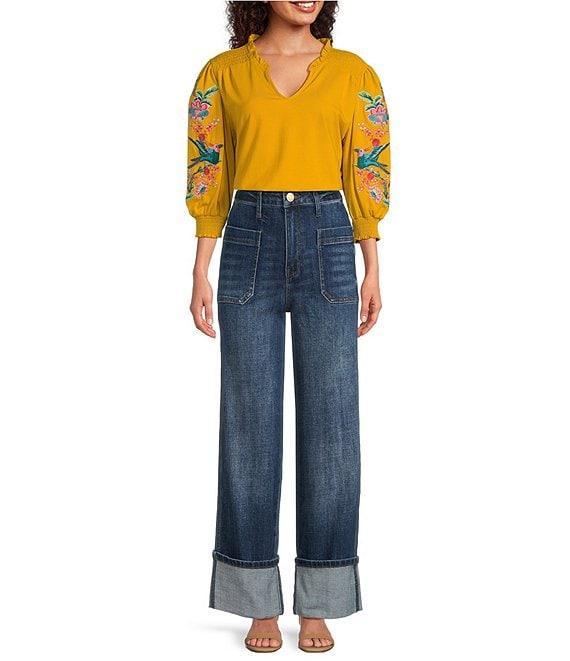KUT from the Kloth Stretch Denim Sienna High Rise Straight Leg Jeans Product Image