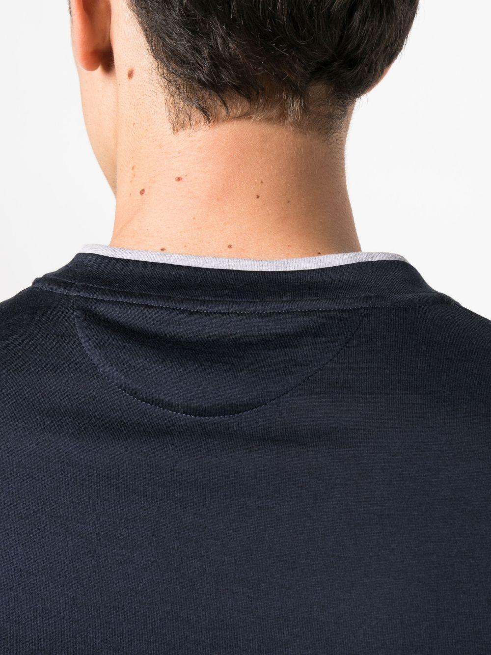 round-neck silk-cotton T-shirt Product Image