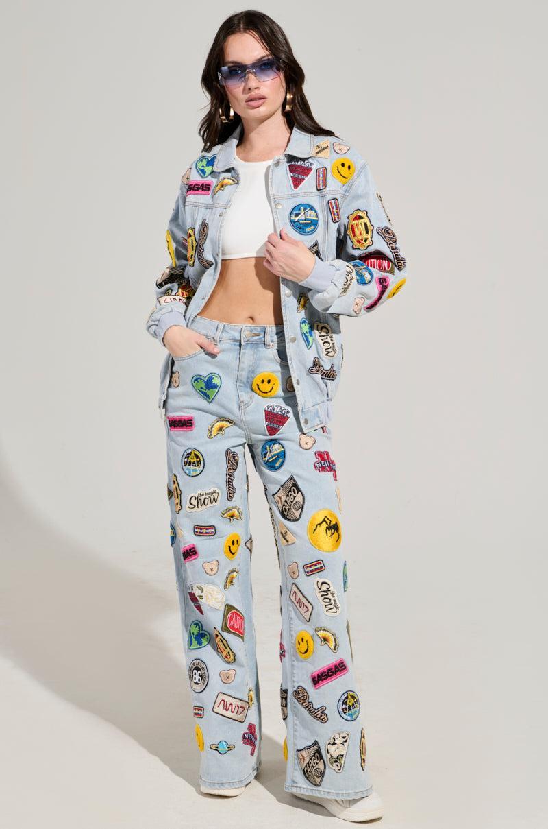 AUSTIN WIDE LEG PATCH DENIM Product Image