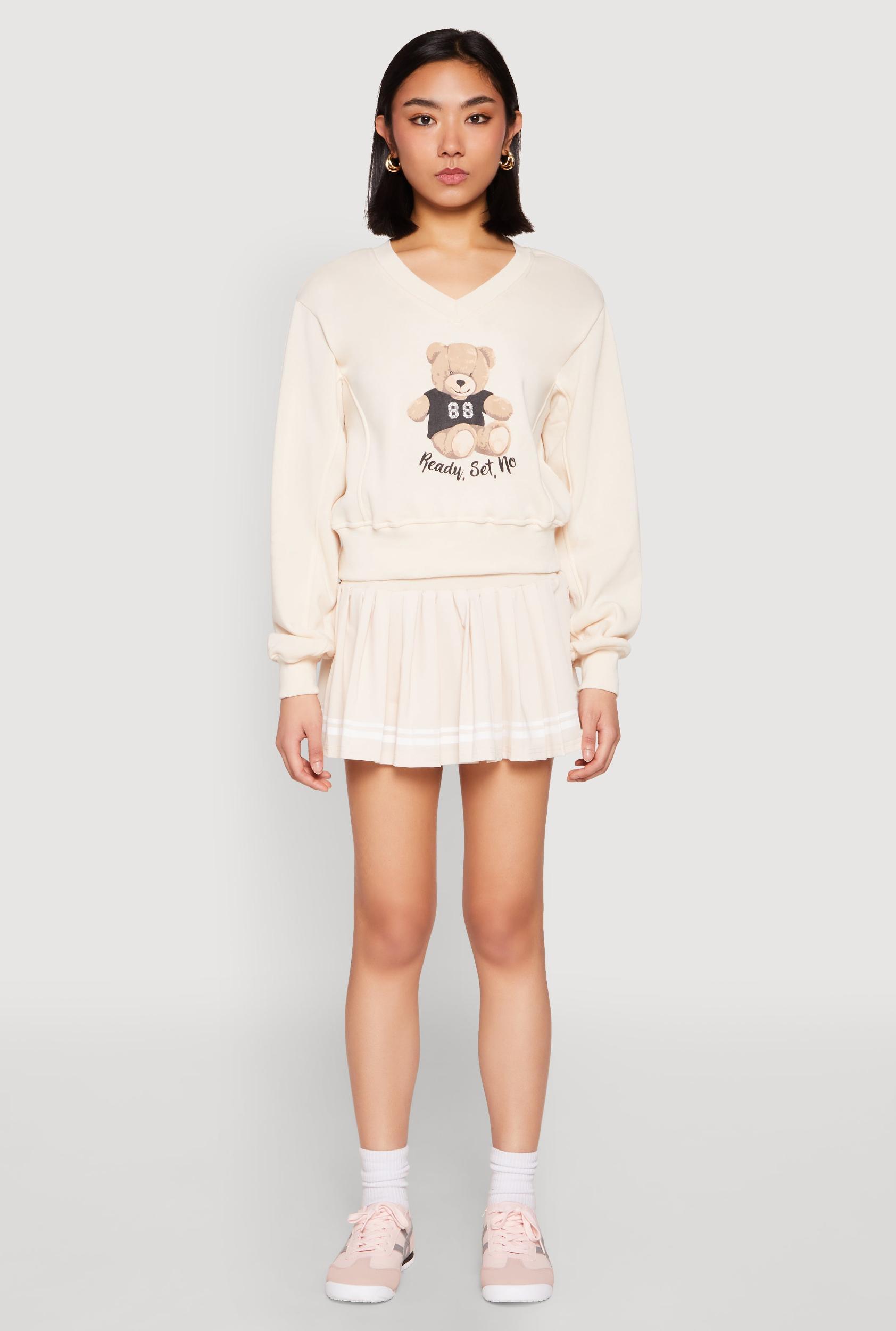 Womens High Waisted Varsity Stripe Skort Product Image