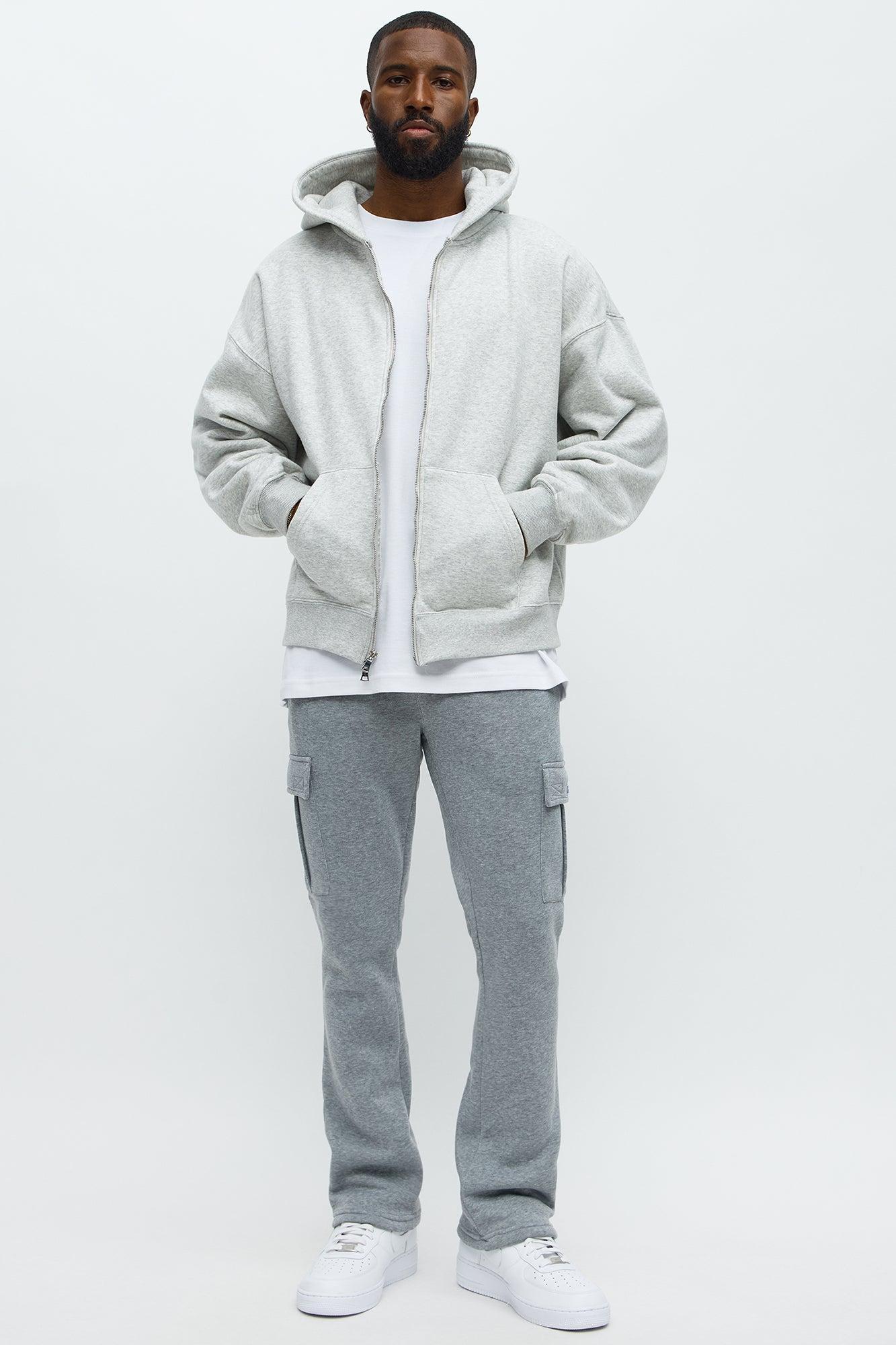 In The Cut Cargo Flared Sweatpants - Heather Grey Male Product Image