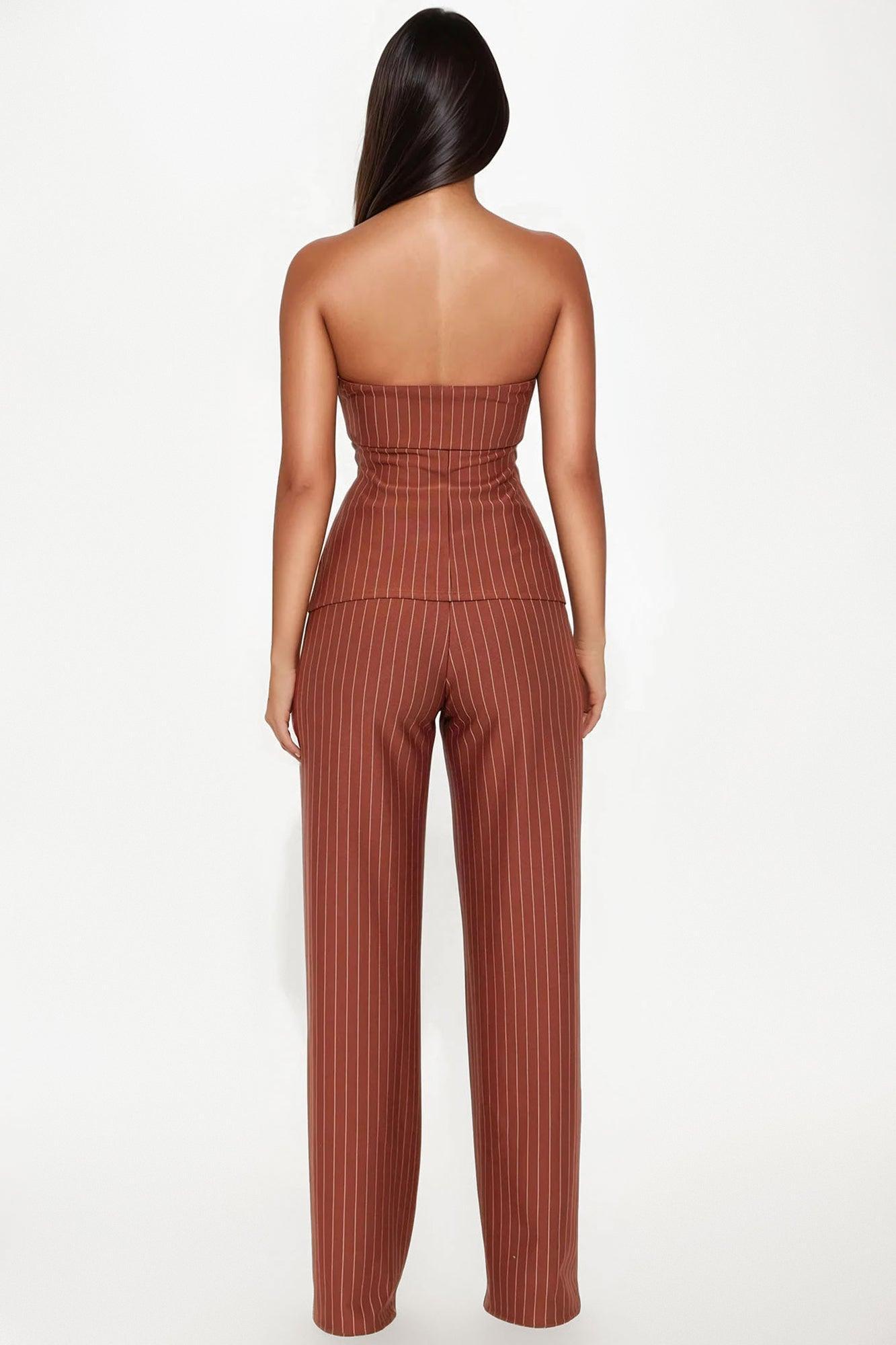 Office Beauty Pant Set - Brown Product Image