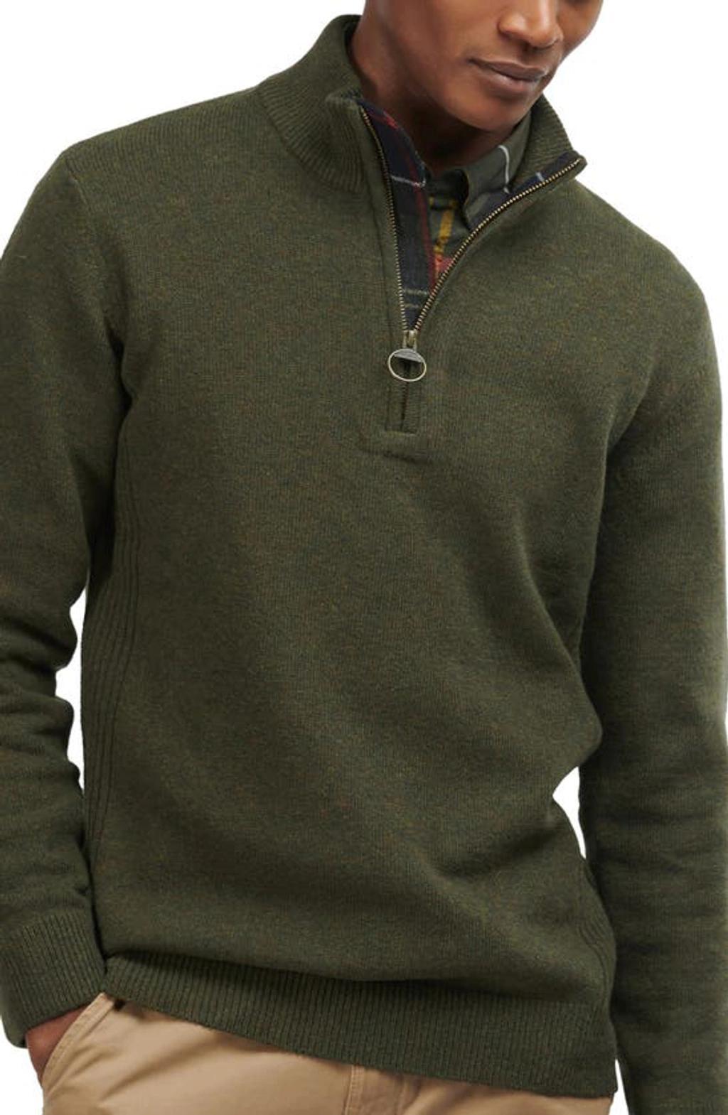 BARBOUR Tisbury Half Zip Sweater In Dark Seaweed Product Image