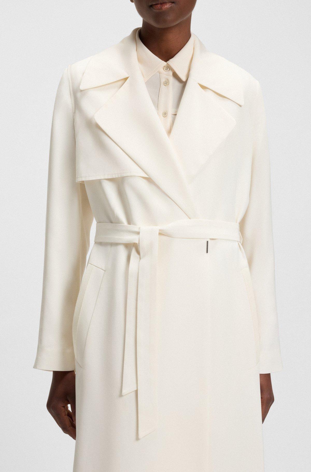 BOSS - Trench coat with fabric belt - White Product Image