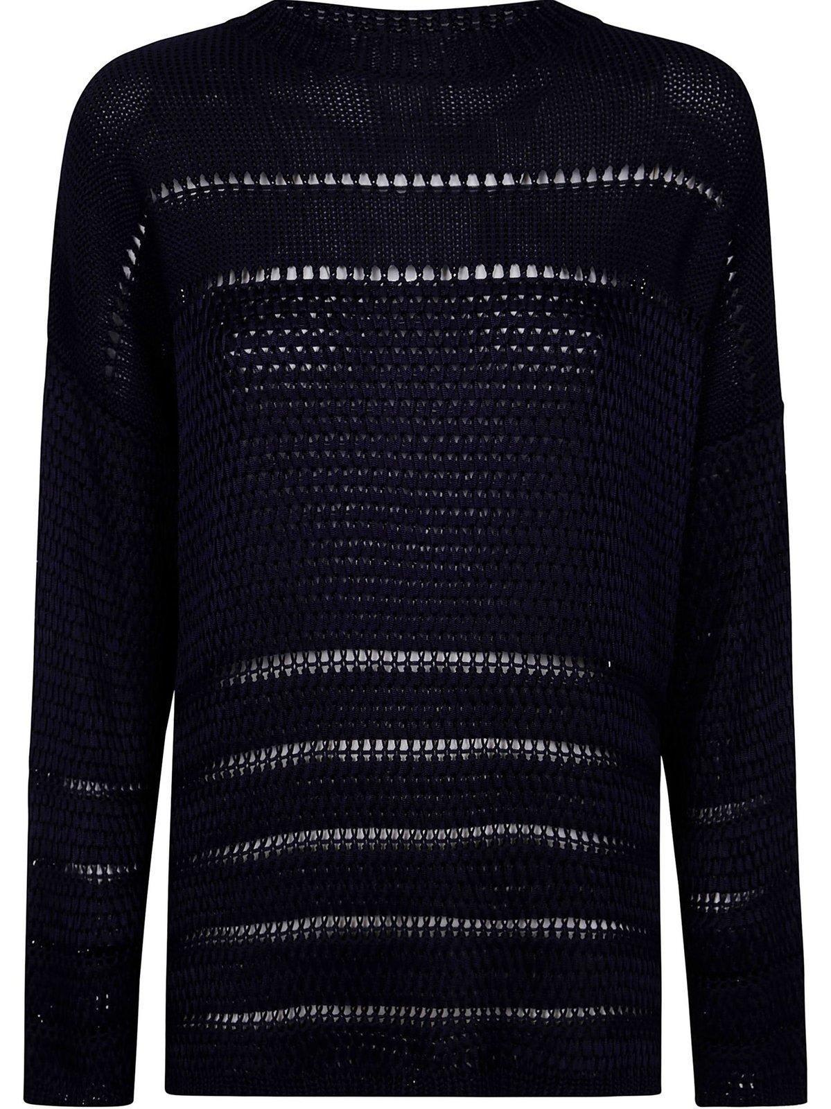 ALBERTA FERRETTI Open-knit Sweater In Blue Product Image