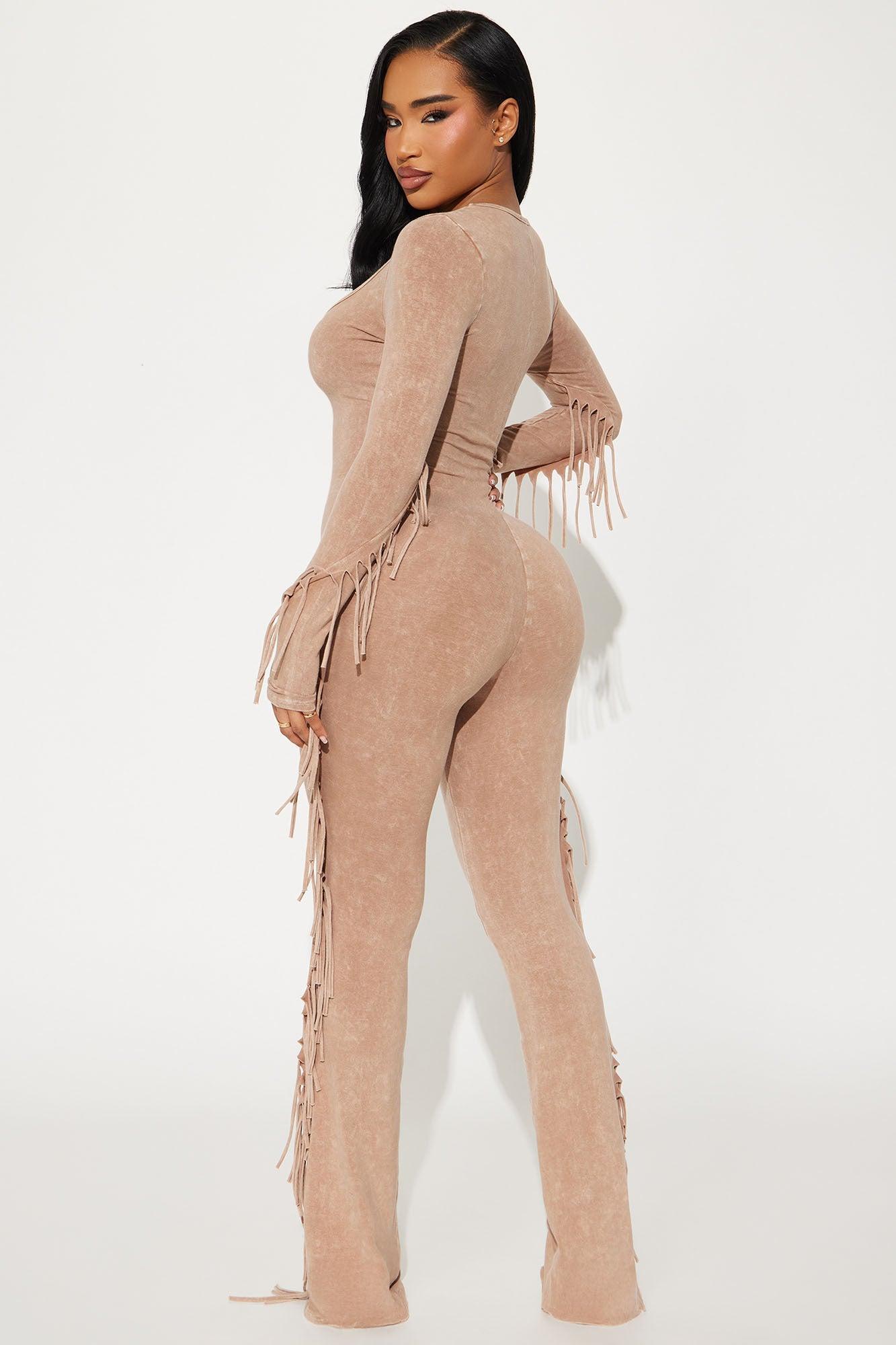 Self Love Fringe Jumpsuit - Mocha Product Image