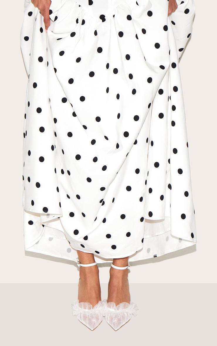 White Mesh Point Toe Ruffle Mid Heeled Courts Product Image
