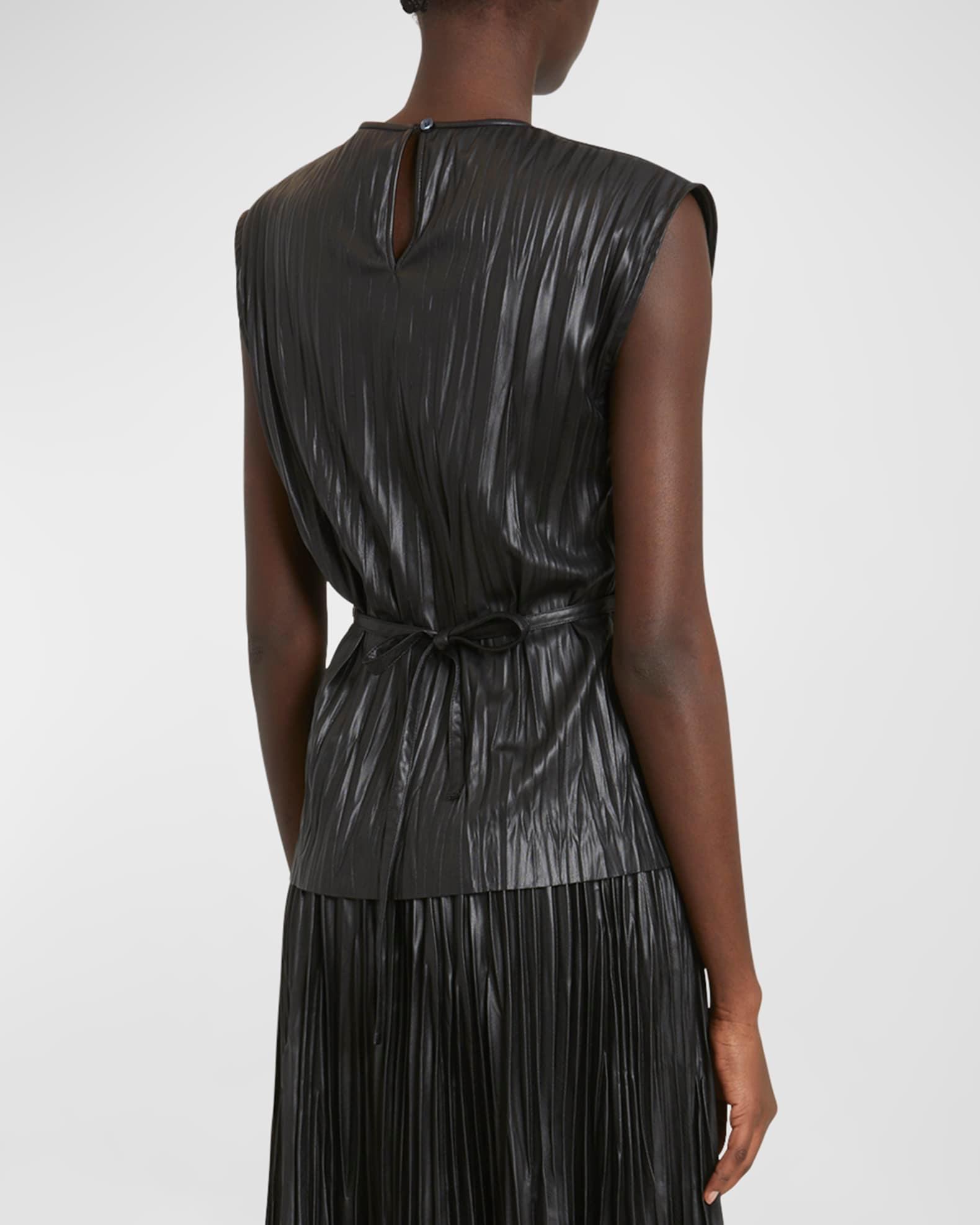 Lyra Pleated Faux-Leather Top Product Image