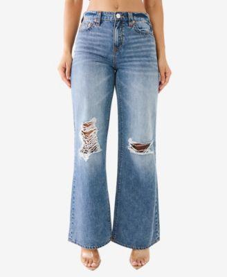 True Religion Womens Leila No Flap Wide Leg Jean Product Image