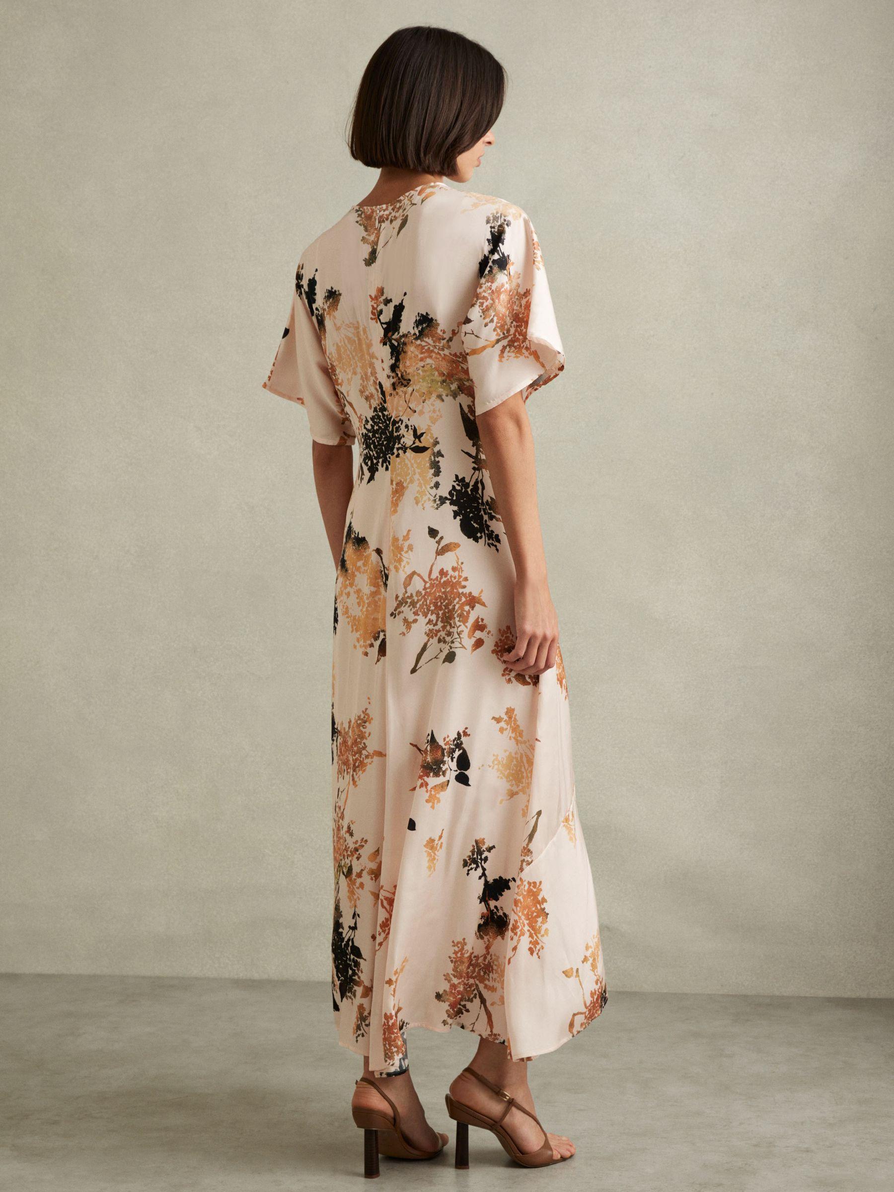 Chrissy Pale Pink Floral Print Midi Dress Product Image