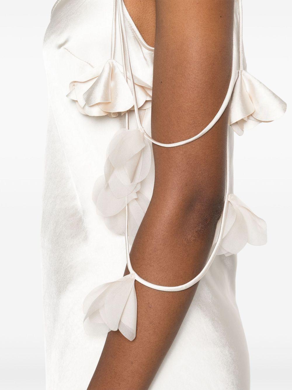floral-appliqué satin maxi dress Product Image