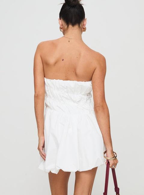 Karenza Bubble Hem Mini Dress White Product Image