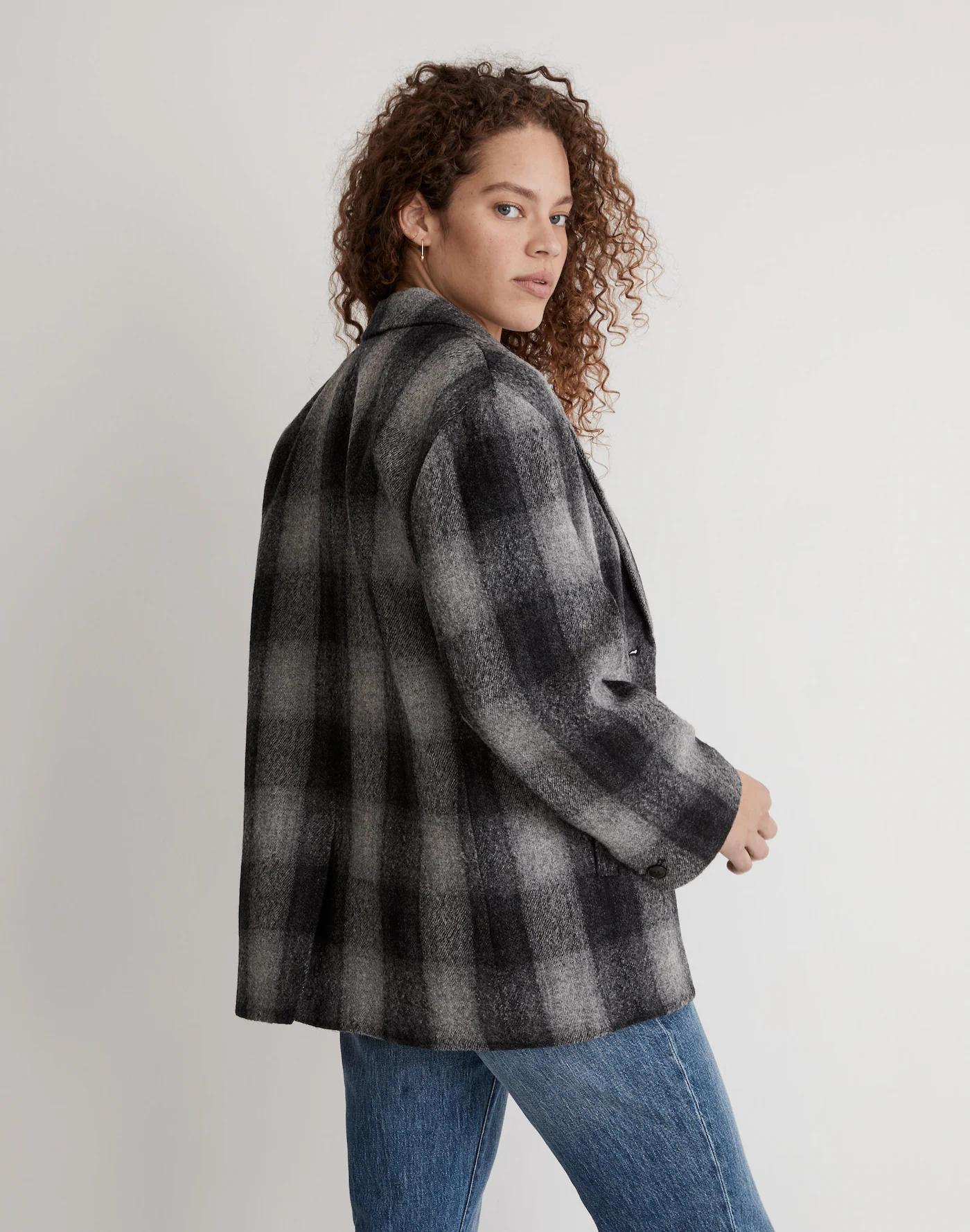 The Oversized Dorset Blazer in Buffalo Check Boiled Wool Product Image