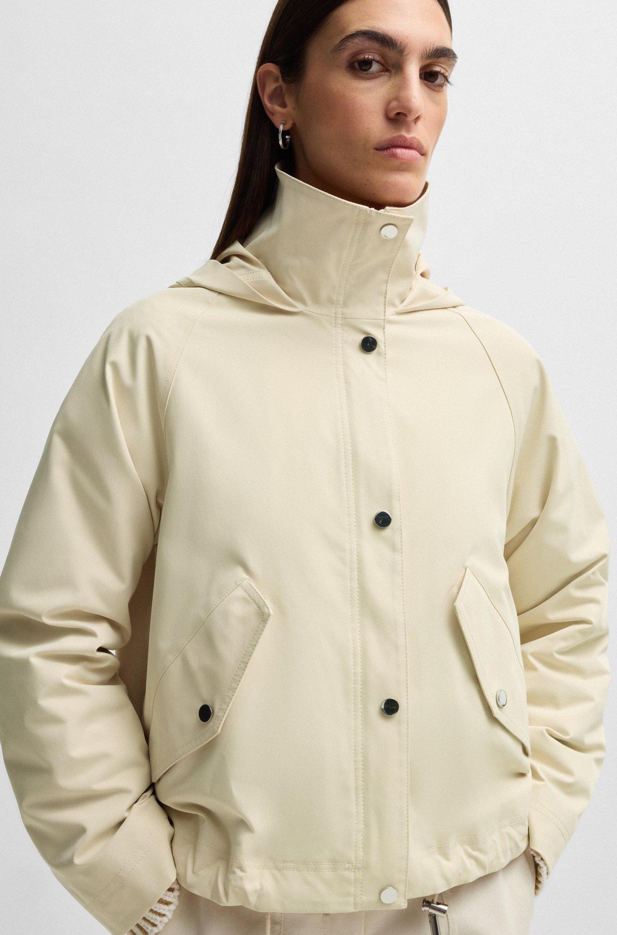 BOSS - Hooded parka jacket in water-repellent fabric - Light Beige Product Image