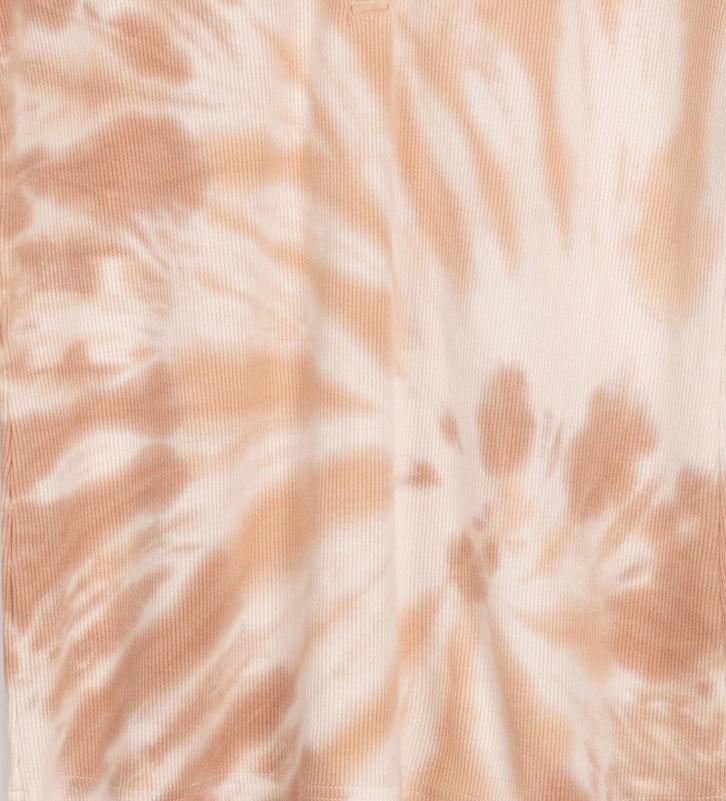 Point Ribbed Tie-Dye Crewneck Top Product Image