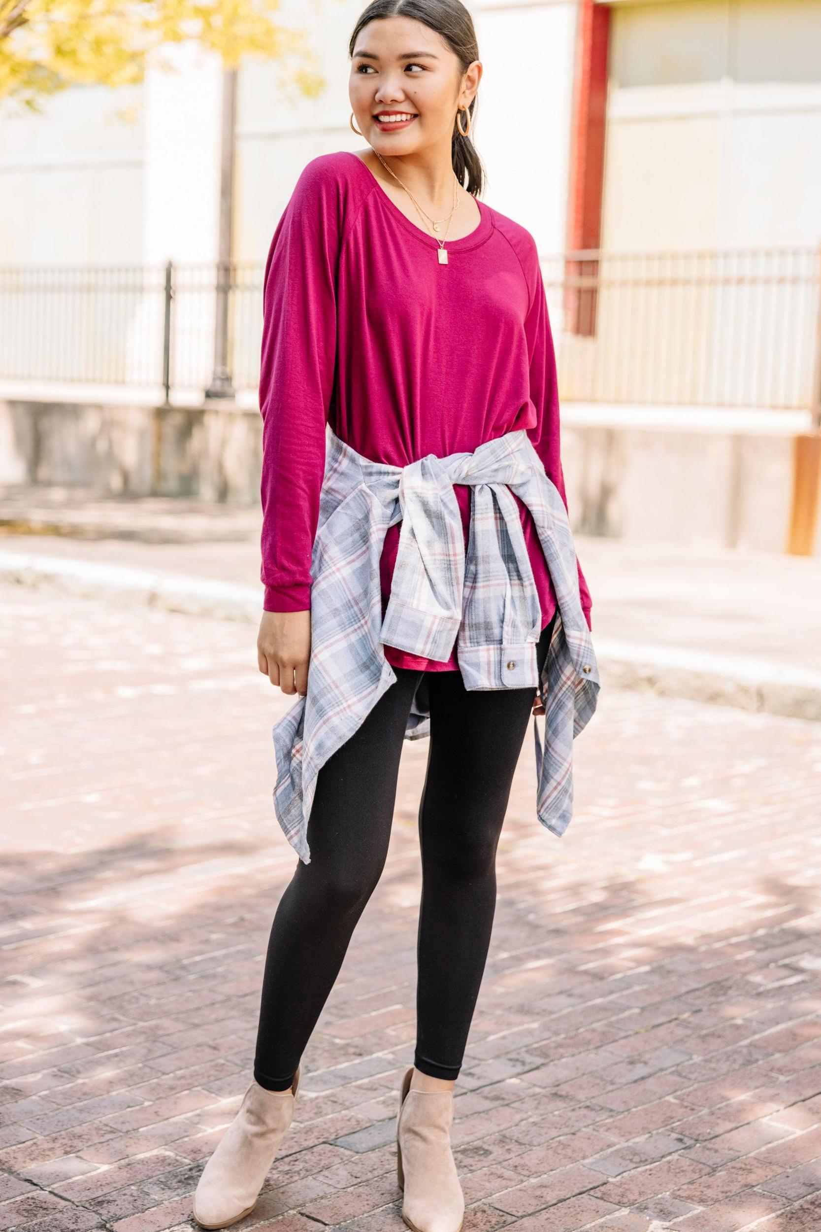 Easy Like Sunday Wine Red Tunic Female Product Image