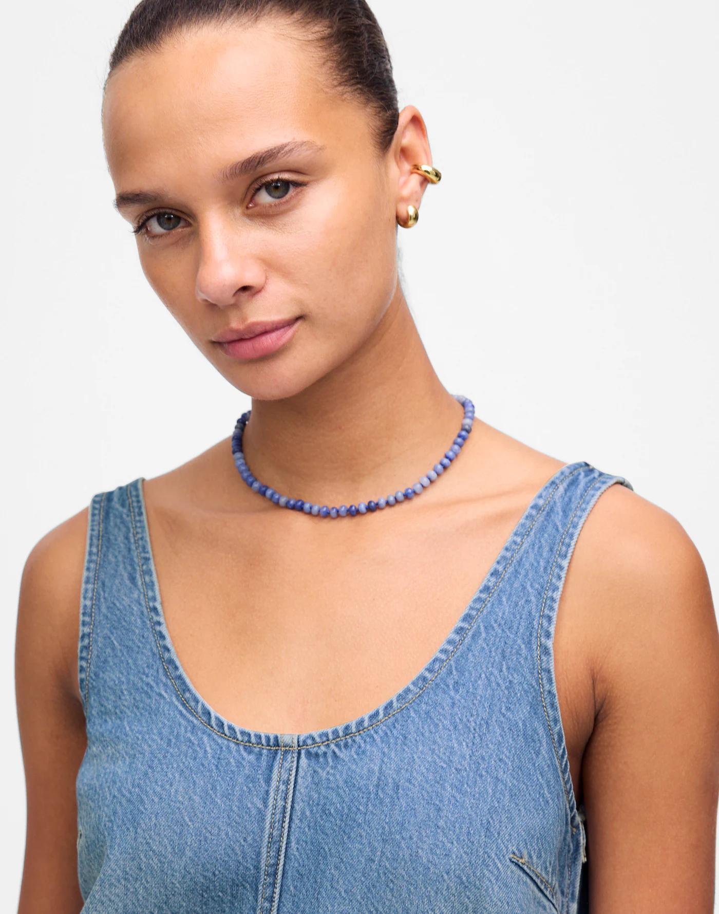 Denim Scoopneck Mini Dress Product Image