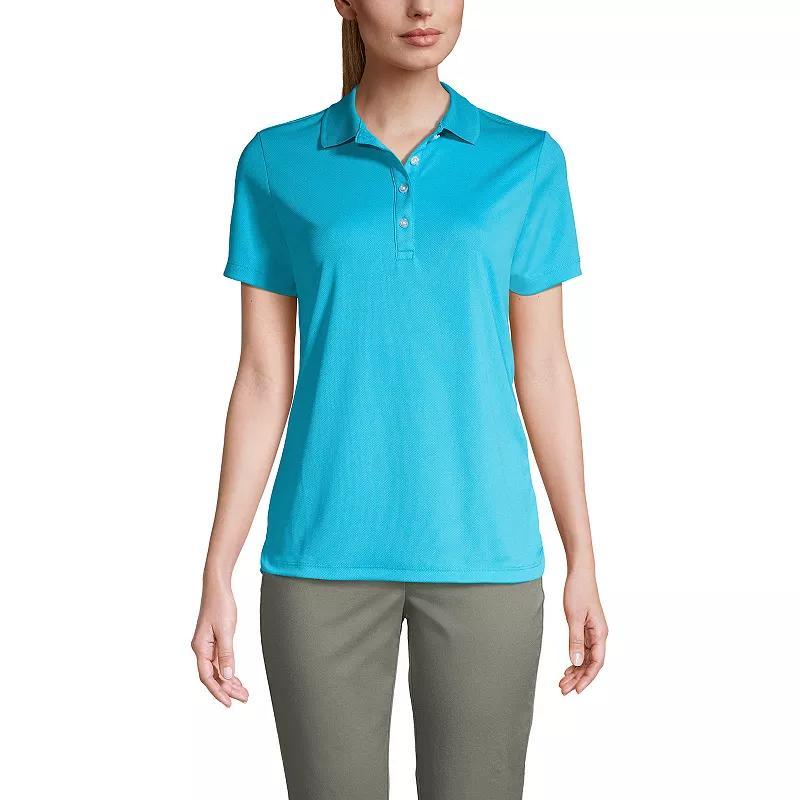 Women's Lands' End Short Sleeve Solid Active Polo Shirt, Size: XL, True Blue Product Image
