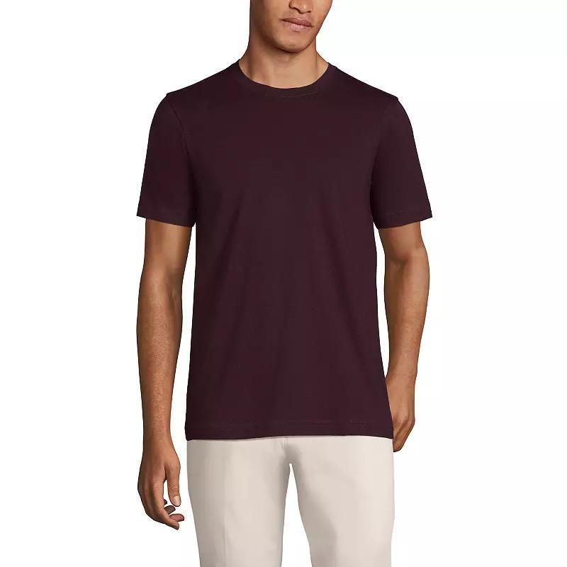 Men's Lands' End Supima Crewneck Tee, Size: Large, Grey Blue Stripe Product Image
